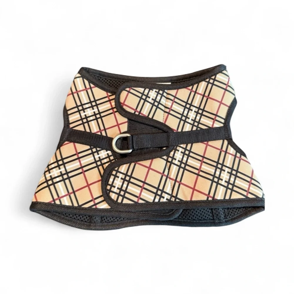 Plaid Unisex Step-In Dog Harness - Length: 7” & Girth Around Middle: 14”